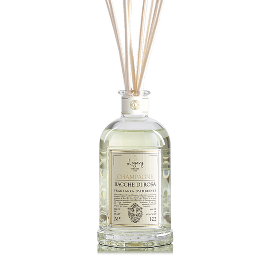 LOGEVY Room Diffuser CHAMPAGNE E BACCHE DI ROSA - Champagne and Rose Berries MEDIUM (250ml)