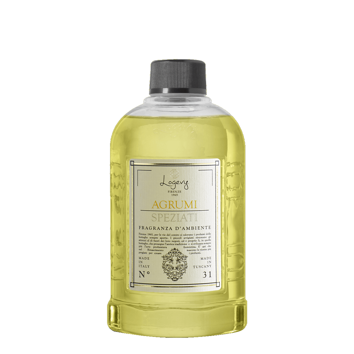 LOGEVY Room Diffuser Refill Bottle AGRUMI SPEZIATI - Spiced Citrus (500ml)