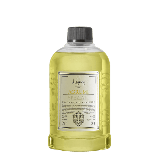 LOGEVY Room Diffuser Refill Bottle AGRUMI SPEZIATI - Spiced Citrus (500ml)