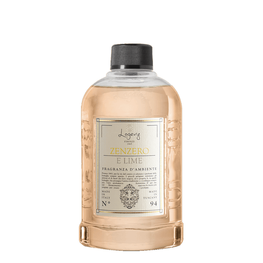 LOGEVY Room Diffuser Refill Bottle ZENZERO E LIME - Ginger and Lime (500ml)